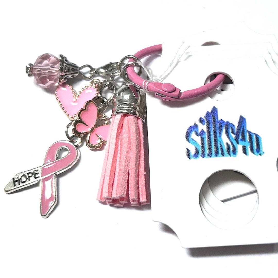 Floss Drop Sets with Ring Bling - P. Breast Cancer charms and 5 Drops