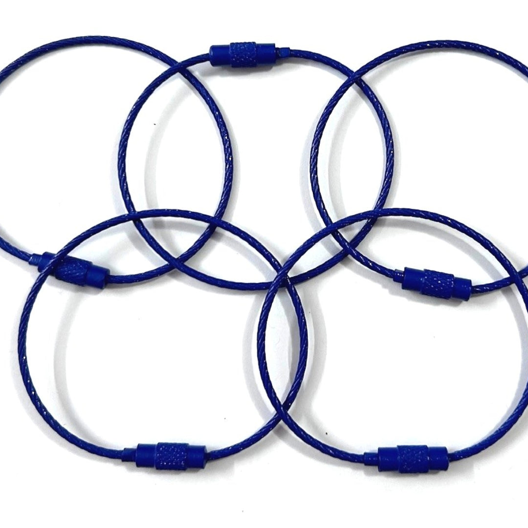 Floss Drop - Blue Wire Rings 2" - Pack of 5