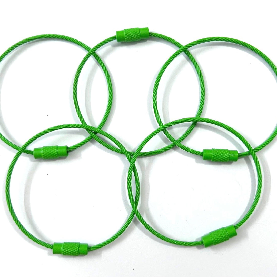 Floss Drop - Green Wire Rings 2" - Pack of 5