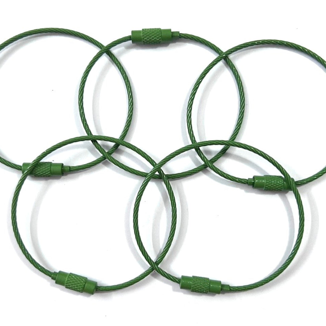 Floss Drop - Olive Wire Rings 2" - Pack of 5