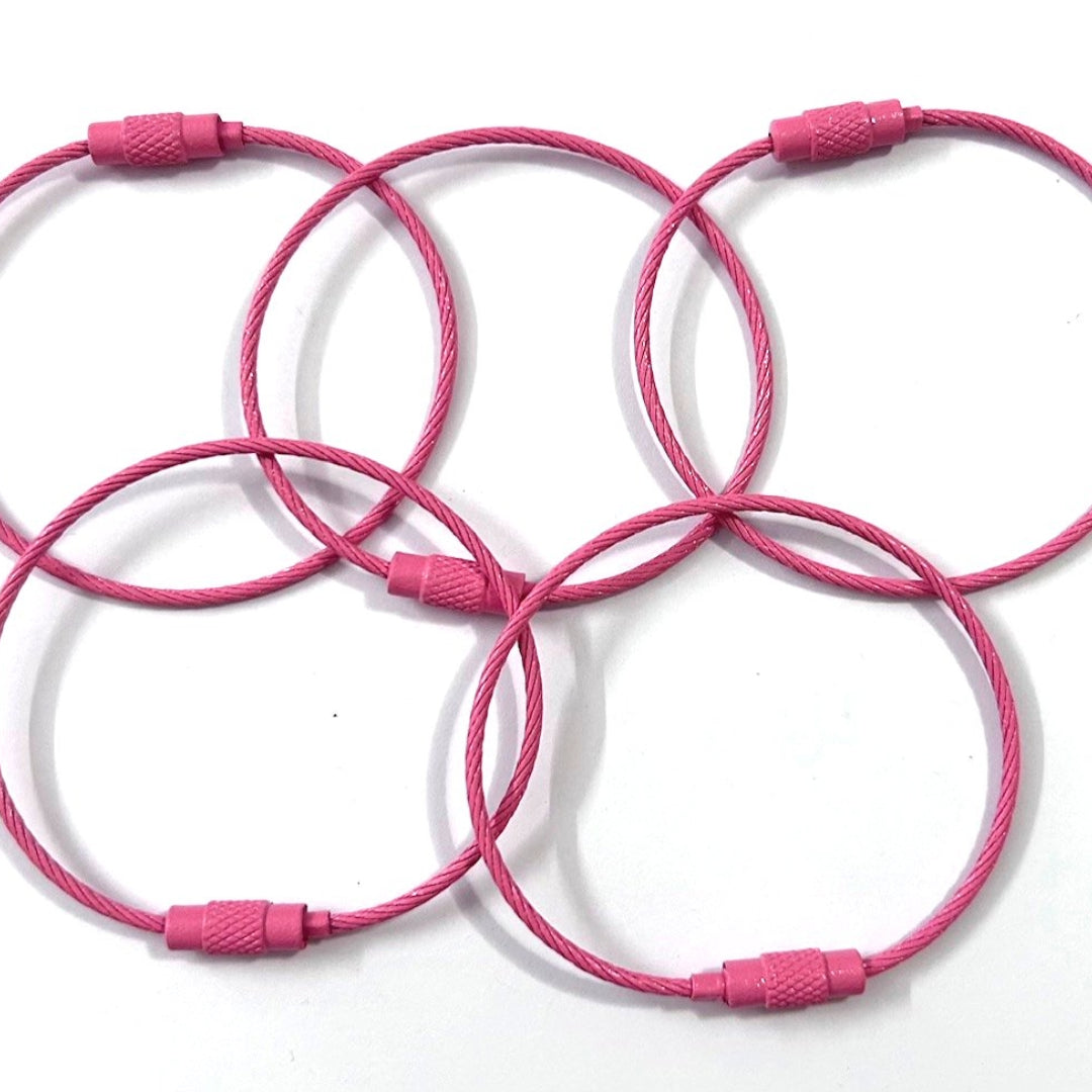 Floss Drop - Pink Wire Rings 2" - Pack of 5