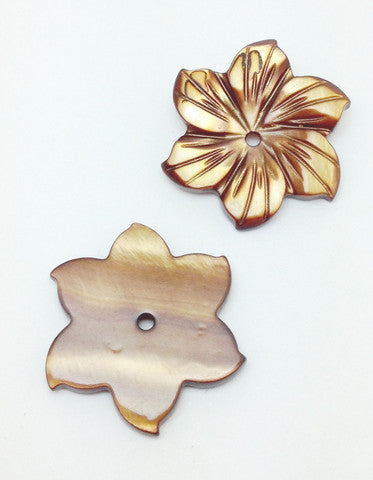 Multi- coloured Large Natural Shell Flower Shaped Dyed Buttons