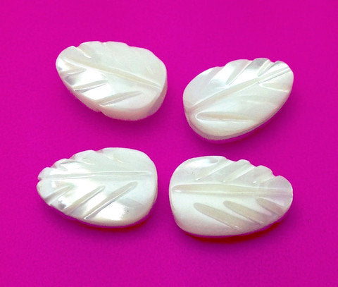 Freshwater Mother of Pearl Carved Leaves - LEV0001N